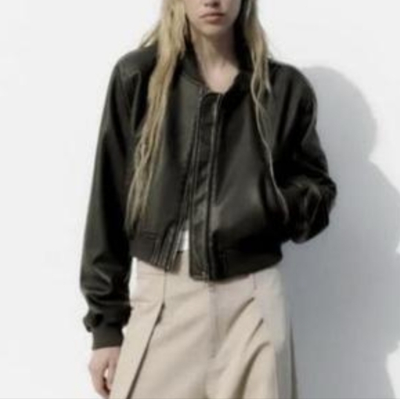 Zara Women's Dark Gray/Black Bomber Jacket - Picture 16 of 16